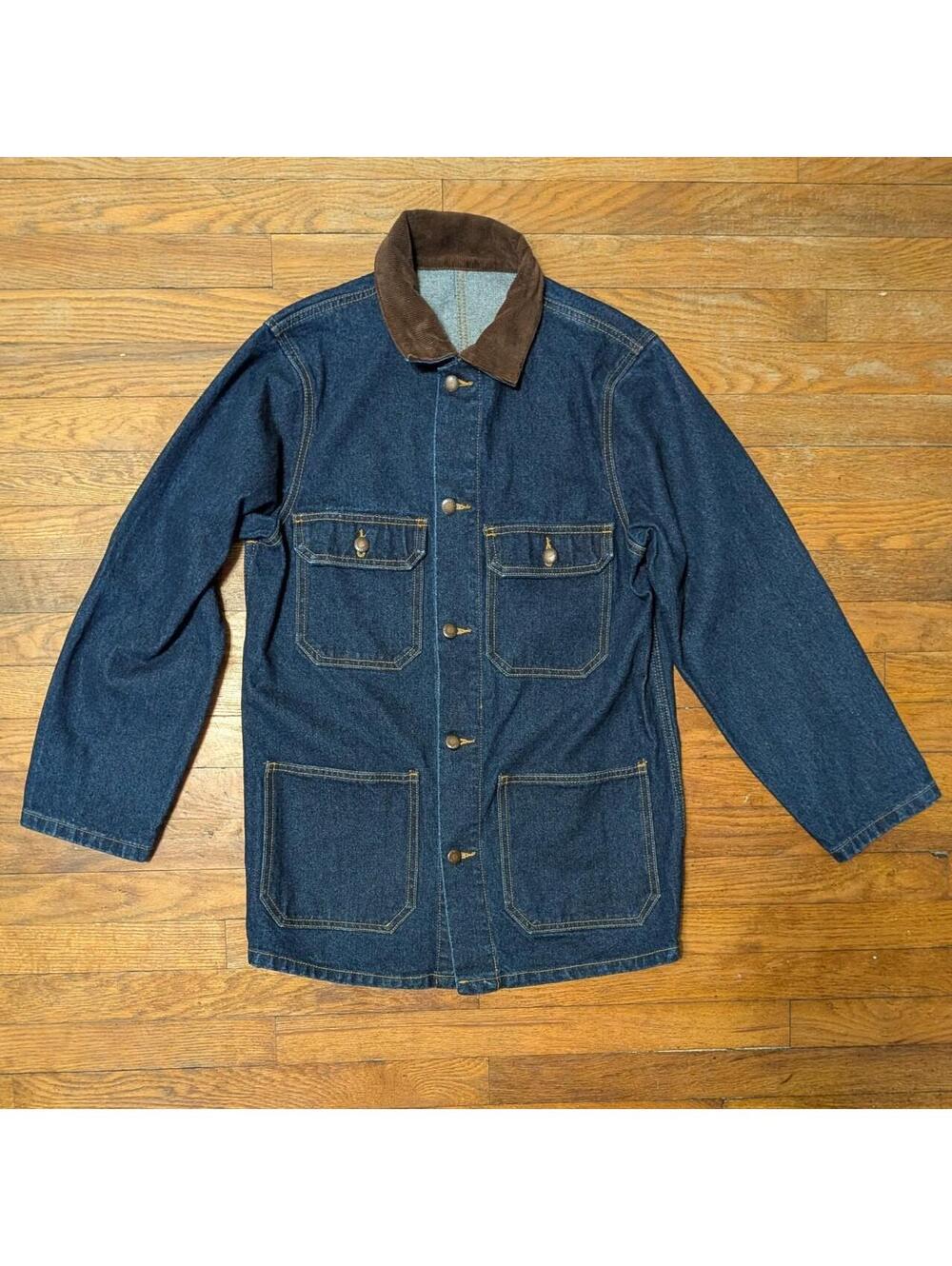 NWOT J. Galt Denim Chore Coat Corduroy Collar Oversized NWOT Size S